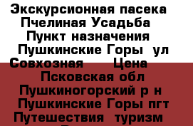 Экскурсионная пасека “ Пчелиная Усадьба“ › Пункт назначения ­ Пушкинские Горы, ул.Совхозная 29 › Цена ­ 100 - Псковская обл., Пушкиногорский р-н, Пушкинские Горы пгт Путешествия, туризм » Россия   